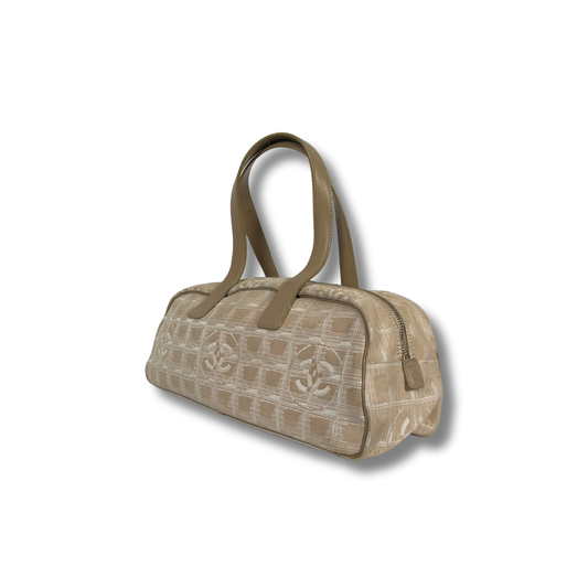 Chanel East-west Travel Line Handle Bag Canvas fabric with leather straps