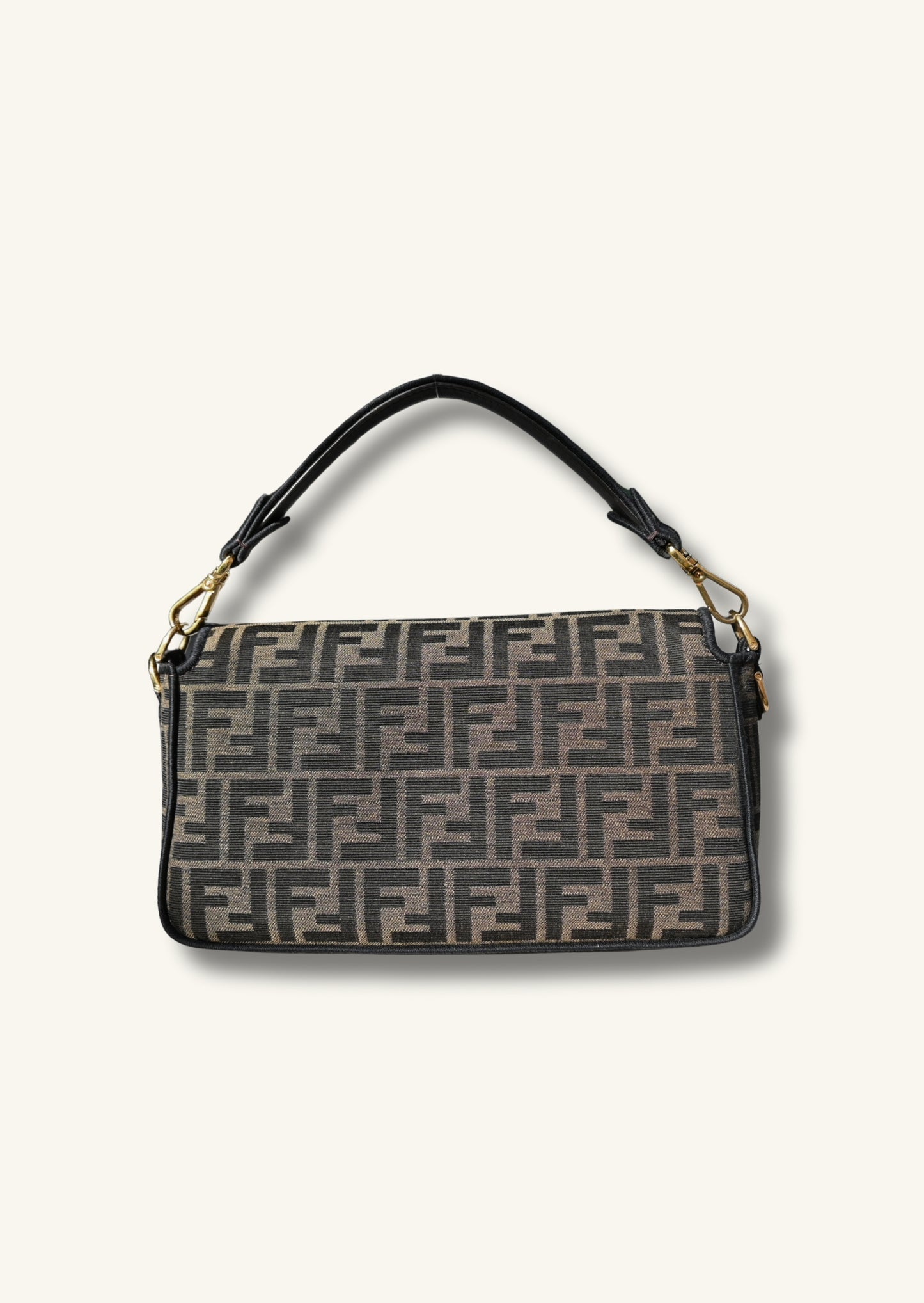 Fendi Tobacco brown FF jacquard fabric bag