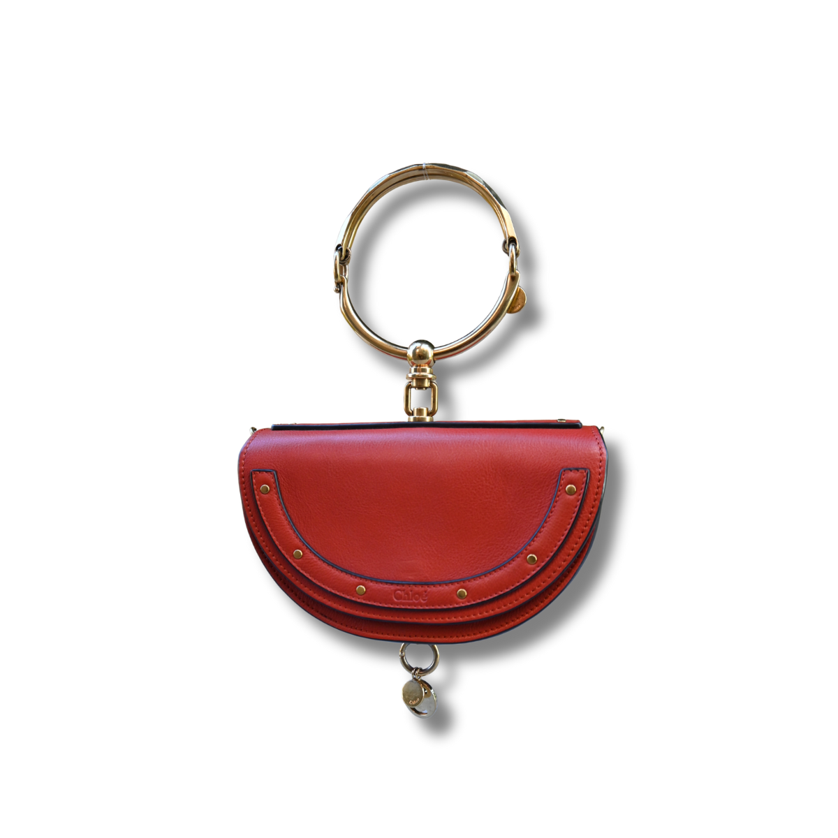 Chloe Nile Minaudiere Bracelet Bag Burnt Orange