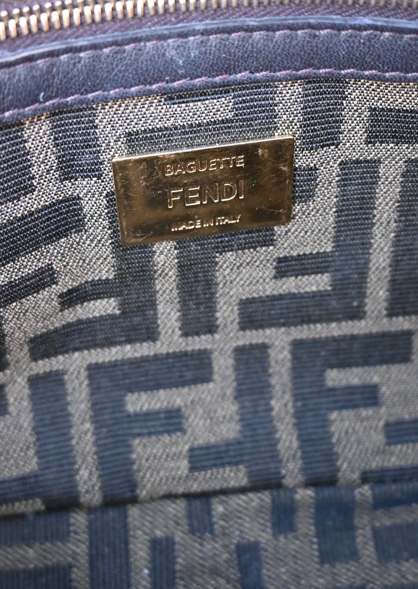 Fendi Tobacco brown FF jacquard fabric bag