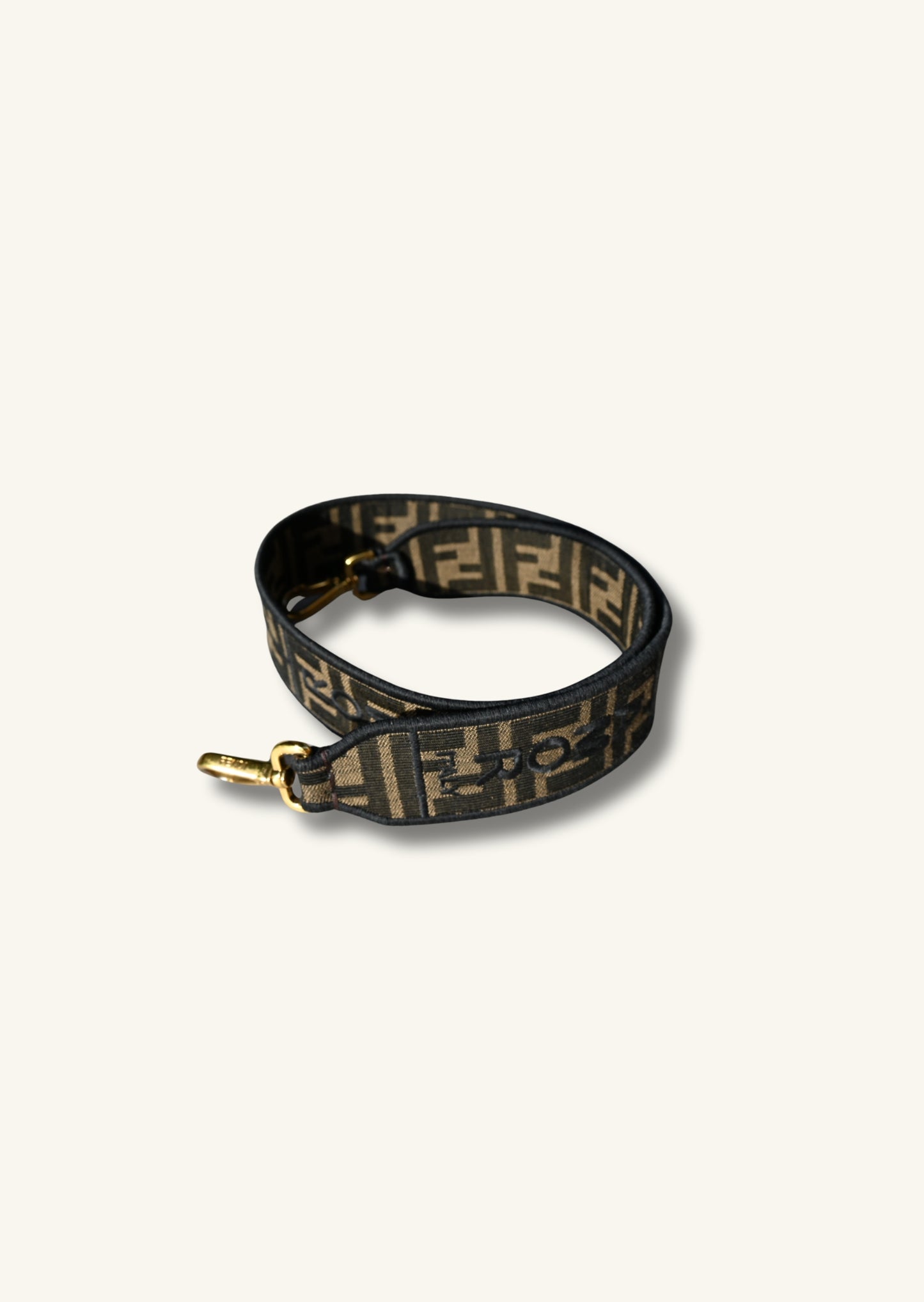 Fendi Tobacco brown FF jacquard fabric bag