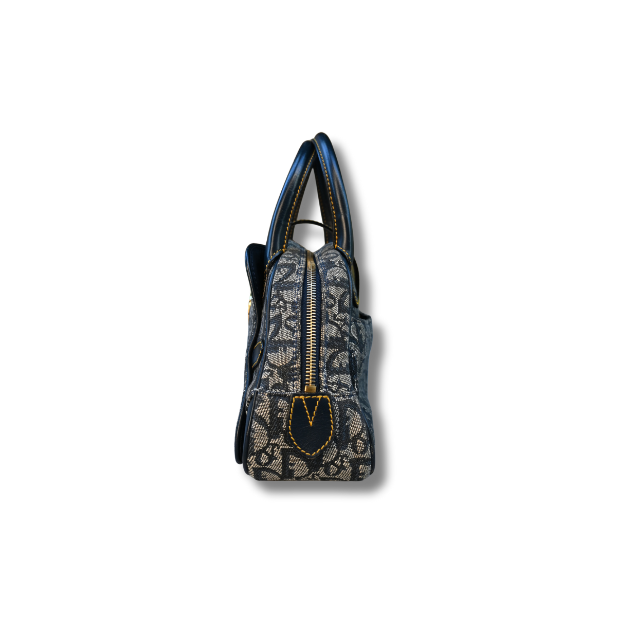 Dior Double Saddle Trotter Bag Navy with gold hardware vintage