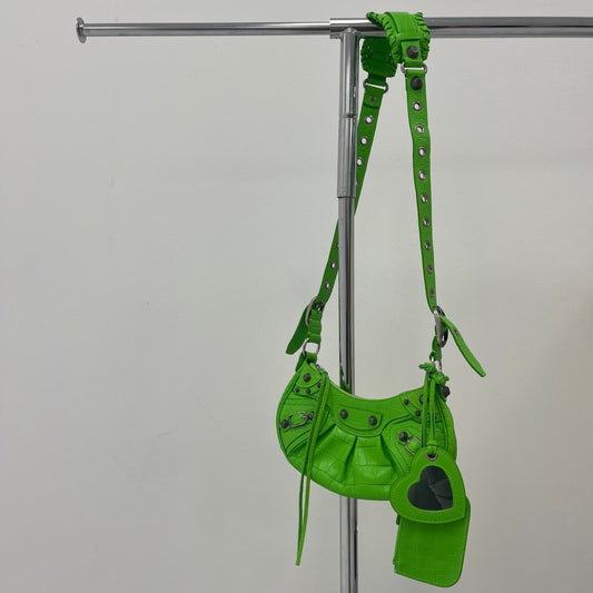 Balenciaga Le Cagole Shoulder & Cross body bag neon green