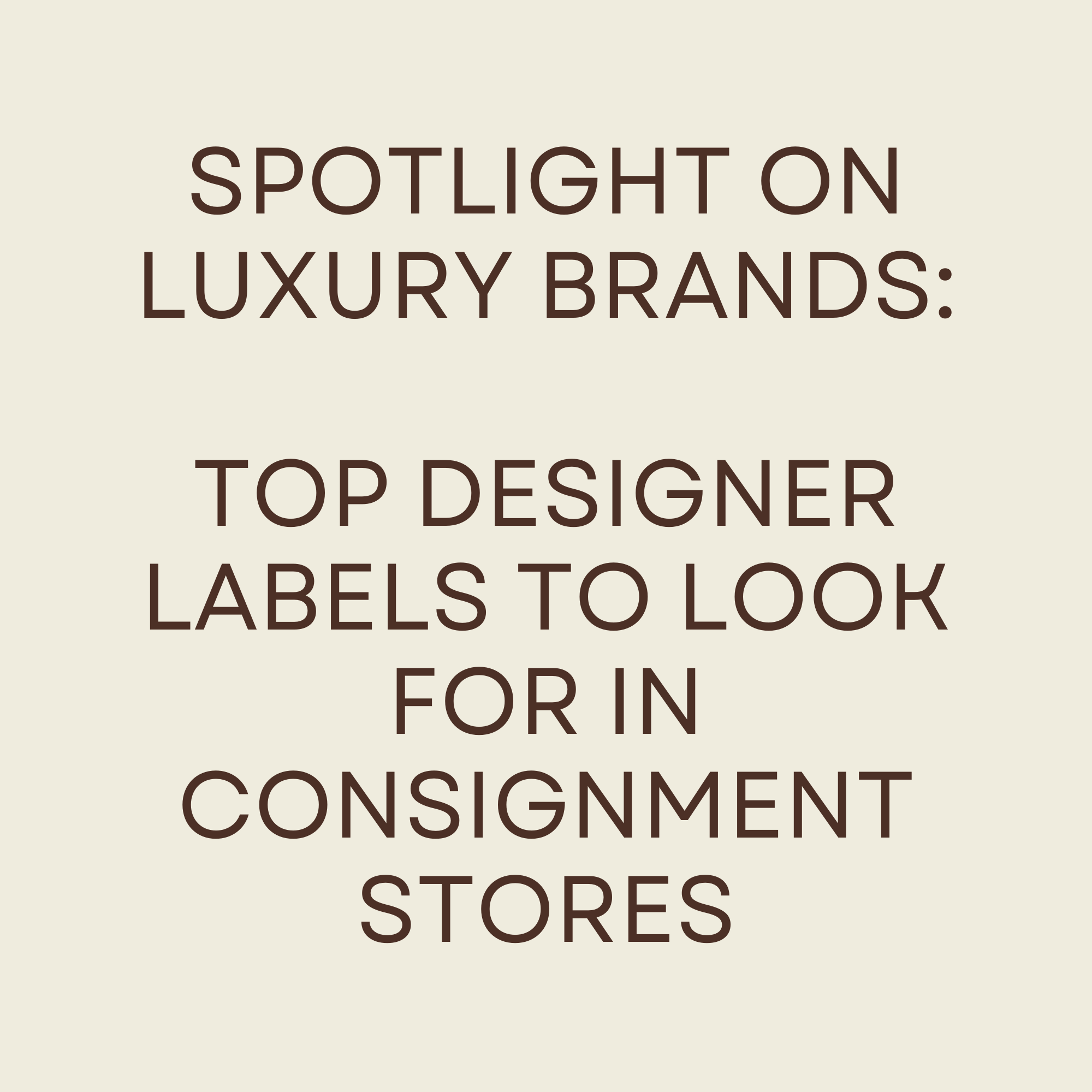 Spotlight on Luxury Brands: Top Designer Labels to Look for in Consignment Stores