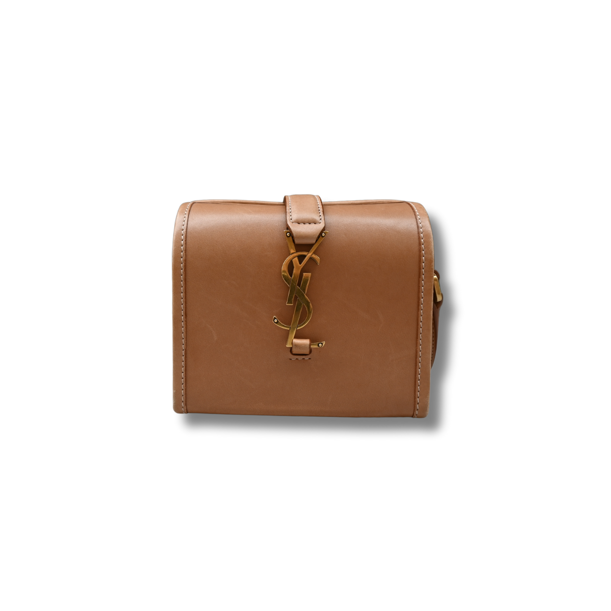 Saint Laurent Brown Crossbody Hand Bag Bronze Hardware 