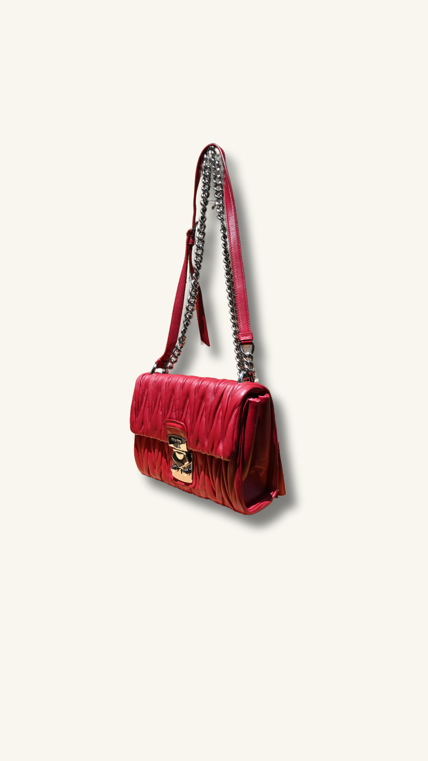 Two-Way Matelassé Nappa Leather Shoulder Bag