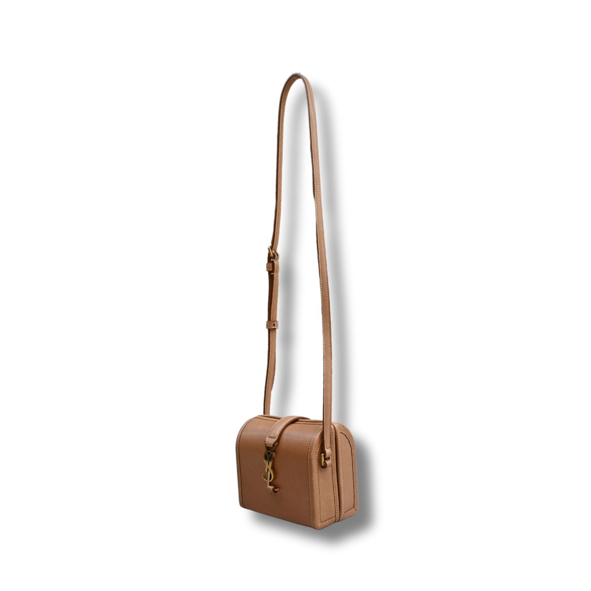 Saint Laurent Brown Crossbody Hand Bag Bronze Hardware 