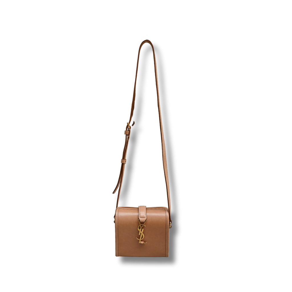 Saint Laurent Brown Crossbody Hand Bag Bronze Hardware 