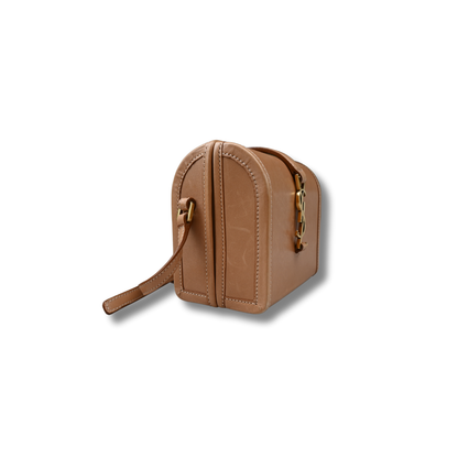 Saint Laurent Brown Crossbody Hand Bag Bronze Hardware 