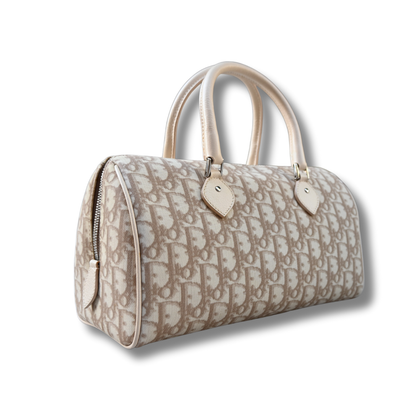 Vintage Dior Diorissimo Flower Embroidered Boston Bag