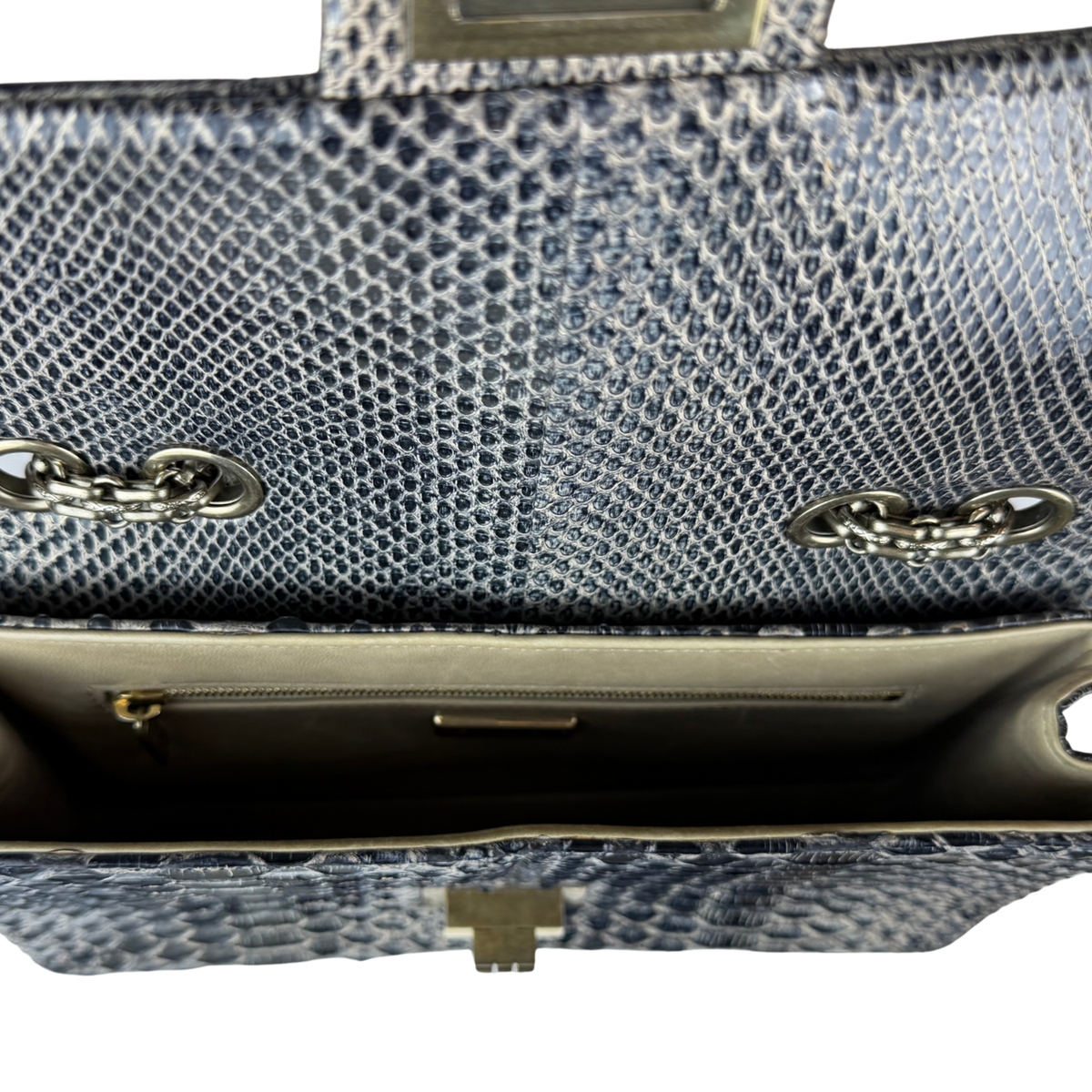 Chanel 2.55 Crocodile Crossbody bag inside