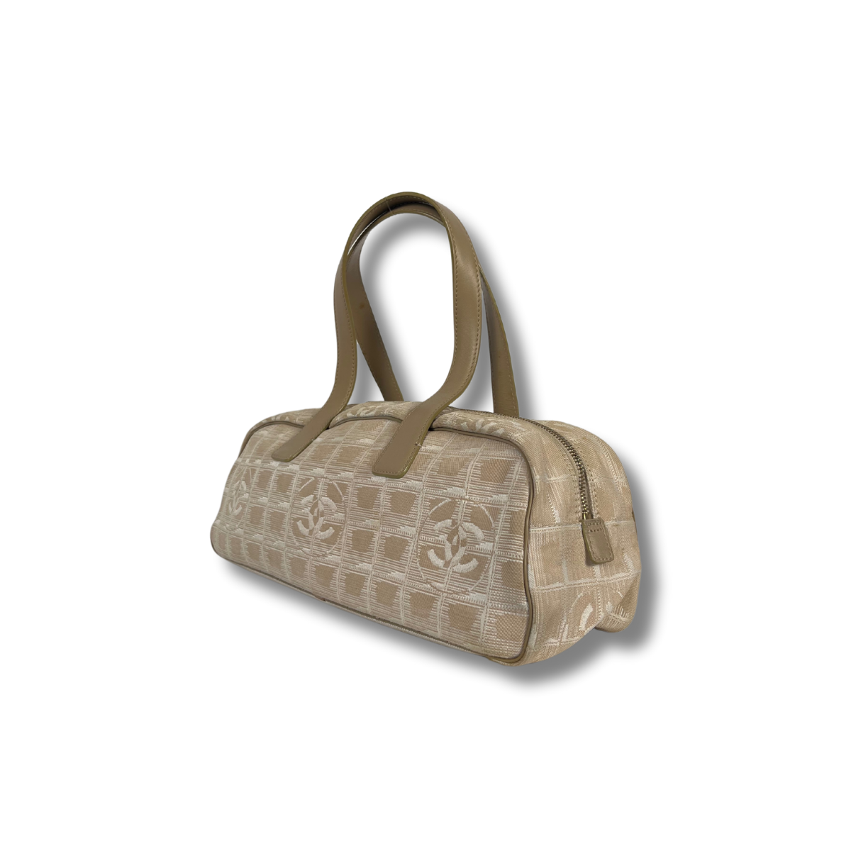 Chanel  East-west Travel Line Handle Bag Canvas fabric with leather straps