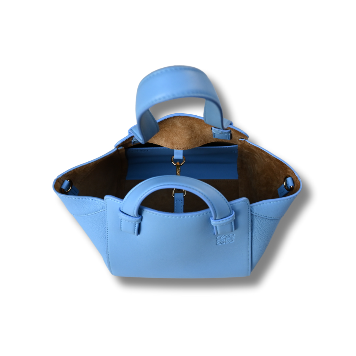 Loewe baby blue leather nugget bag hammock bag