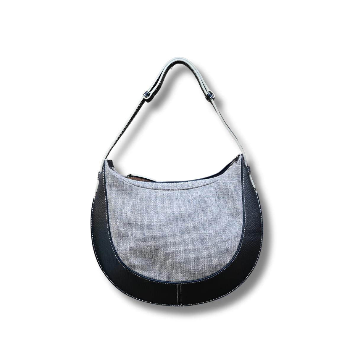 Loewe leather and canvas shoulder bag in black an grey