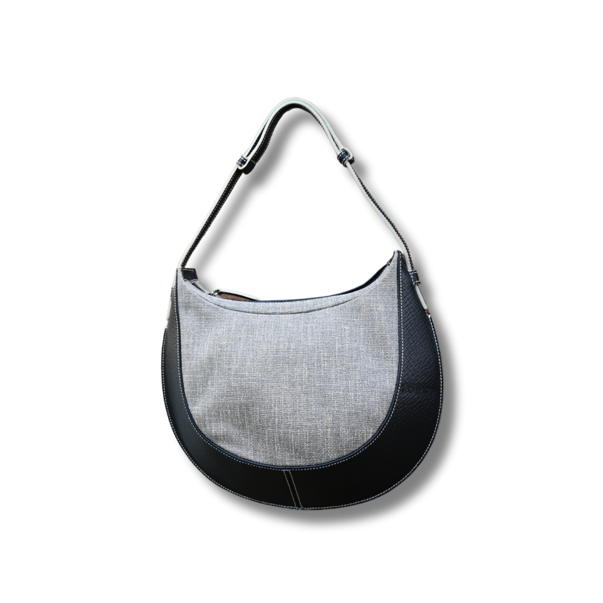 Loewe leather and canvas shoulder bag in black an grey