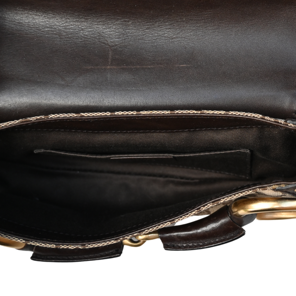 Gucci Horsebit GG Canvas monogram studded chain shoulder bag