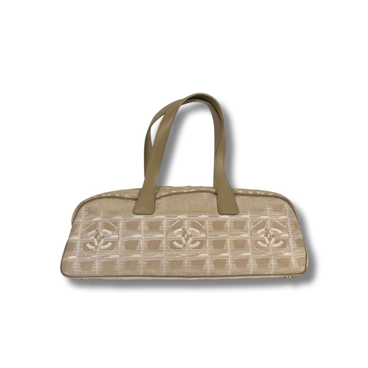 Chanel  East-west Travel Line Handle Bag Canvas fabric with leather straps