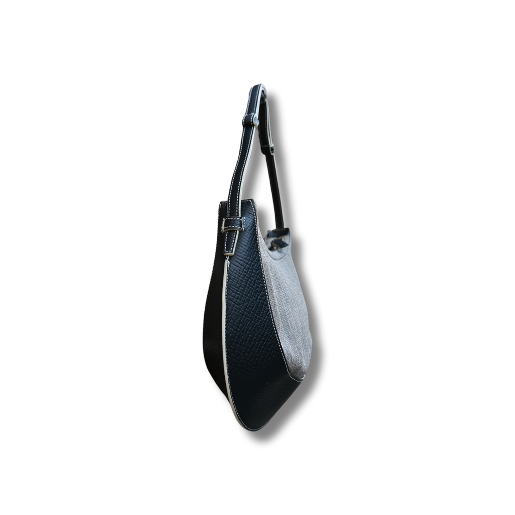 Loewe leather and canvas shoulder bag in black an grey