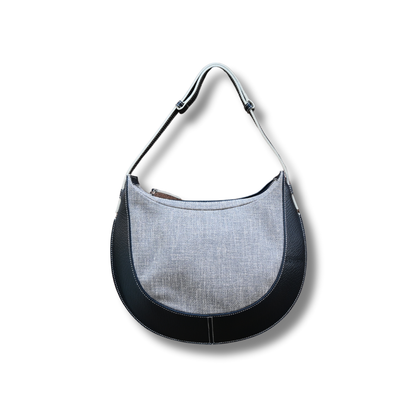 Loewe leather and canvas shoulder bag in black an grey