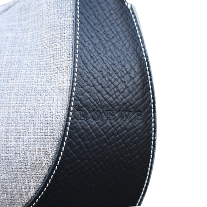 Loewe leather and canvas shoulder bag in black an grey