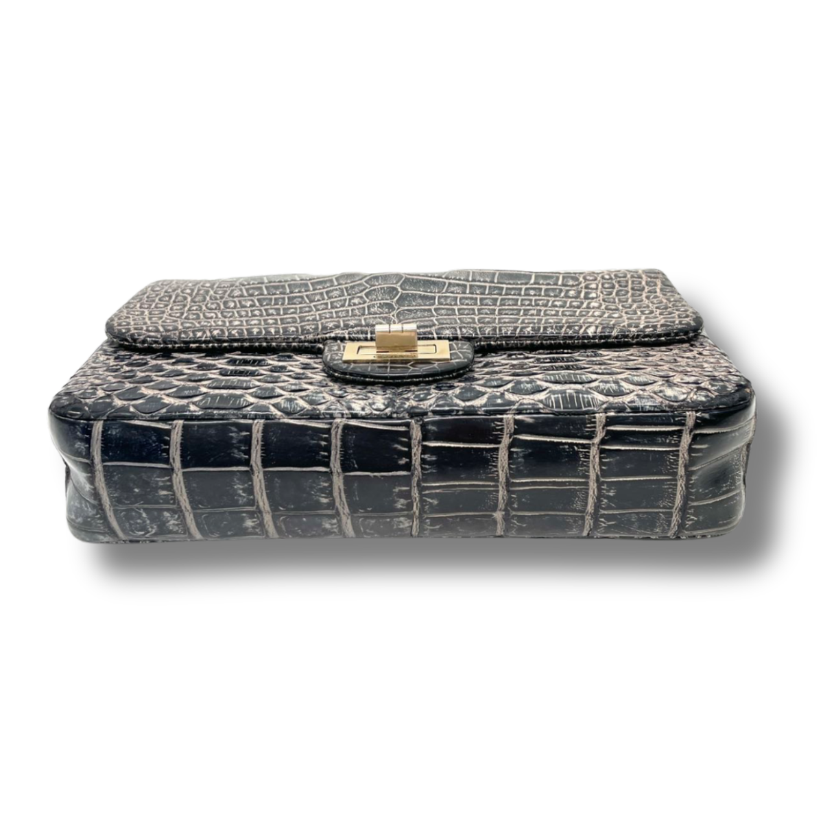 Chanel 2.55 Crocodile Crossbody bag bottom