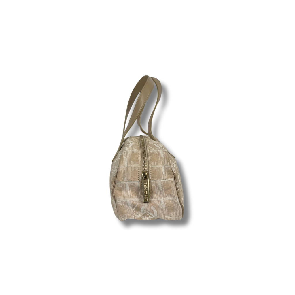 Chanel  East-west Travel Line Handle Bag Canvas fabric with leather straps