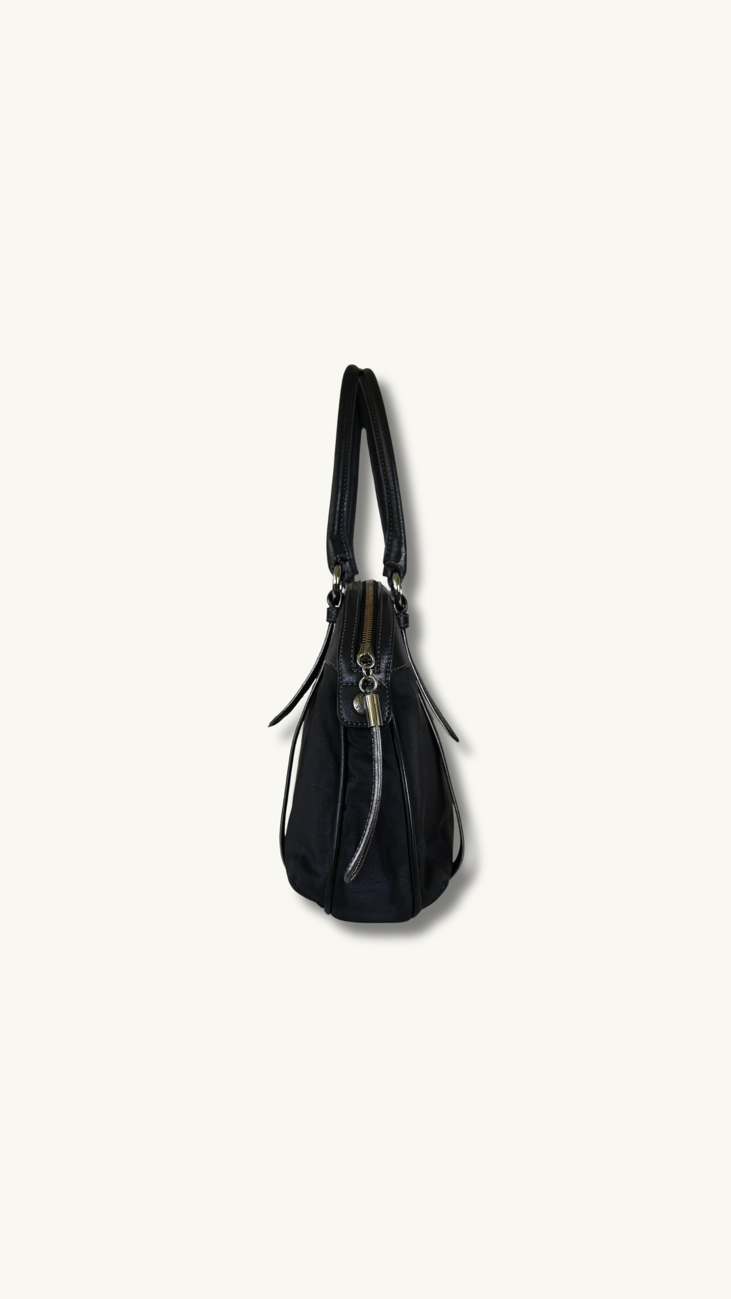 Loewe Anagram Shoulder Bag in Black Canvas and leather