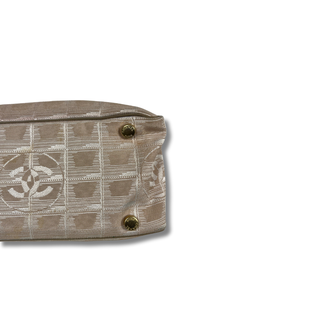 Chanel  East-west Travel Line Handle Bag Canvas fabric with leather straps