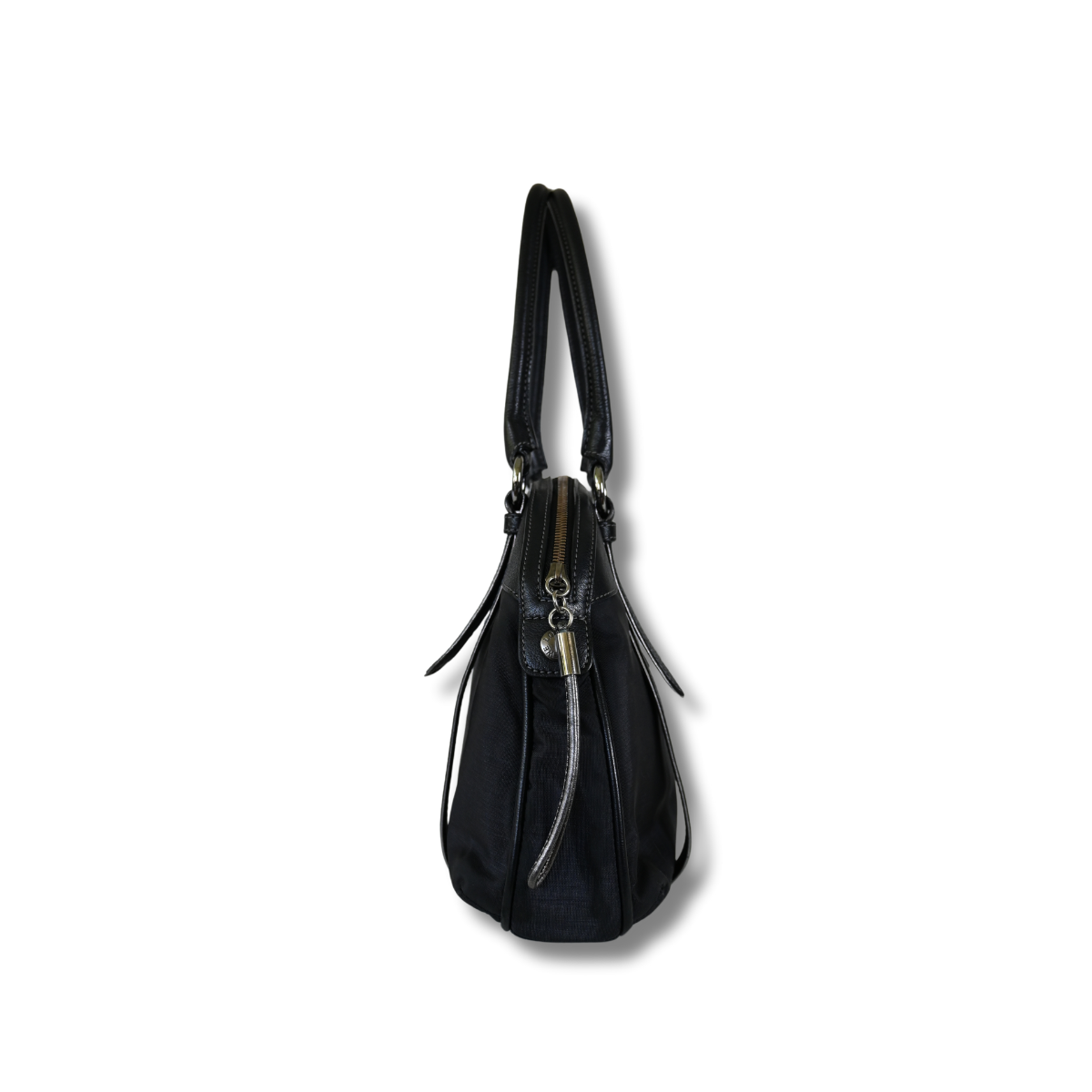 Loewe Anagram Shoulder Bag in Black Canvas and leather