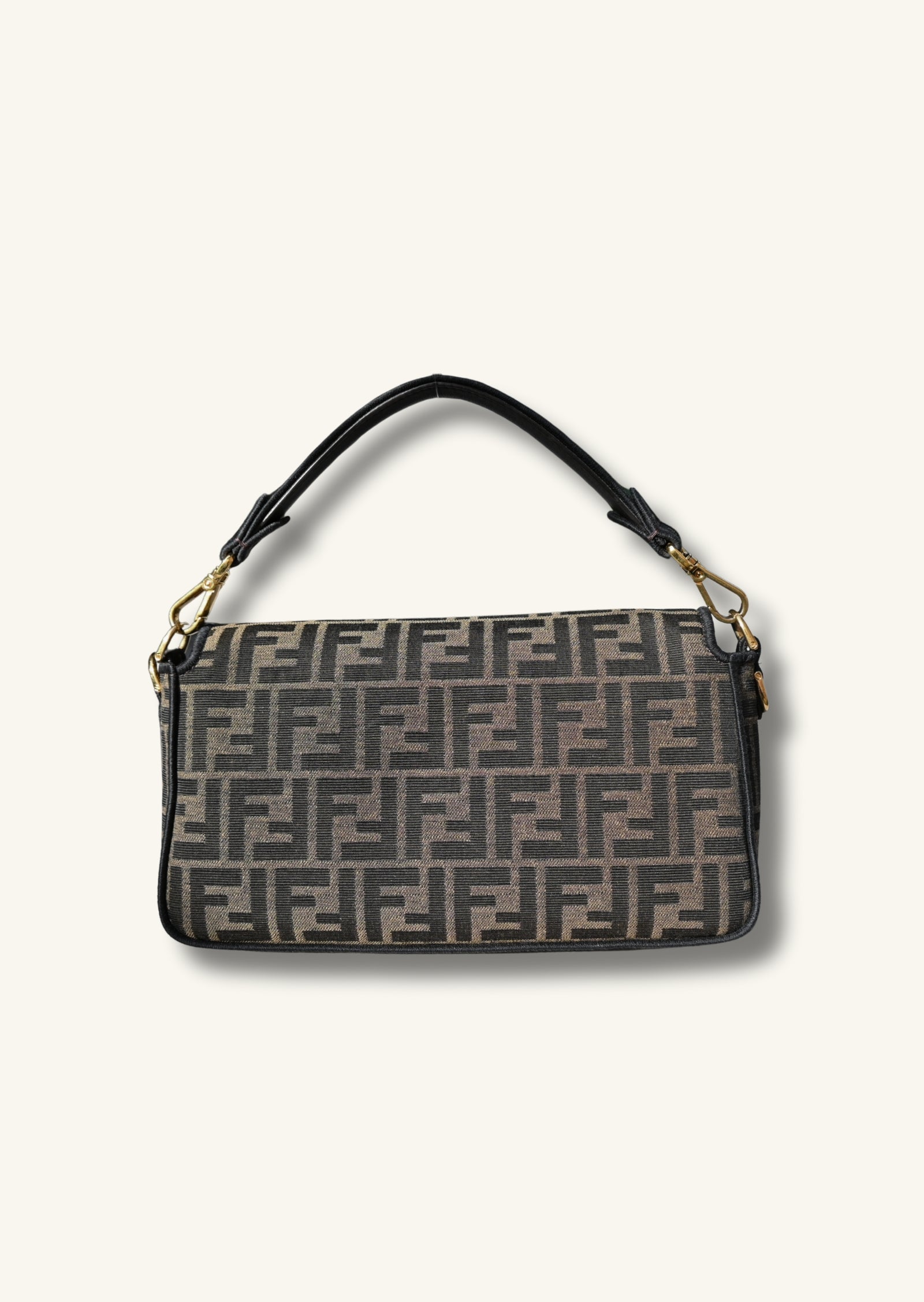 Fendi Tobacco brown FF jacquard fabric bag