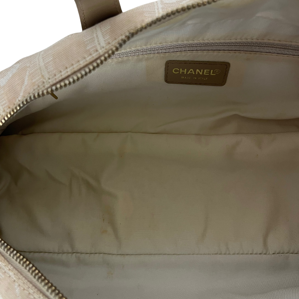 Chanel  East-west Travel Line Handle Bag Canvas fabric with leather straps