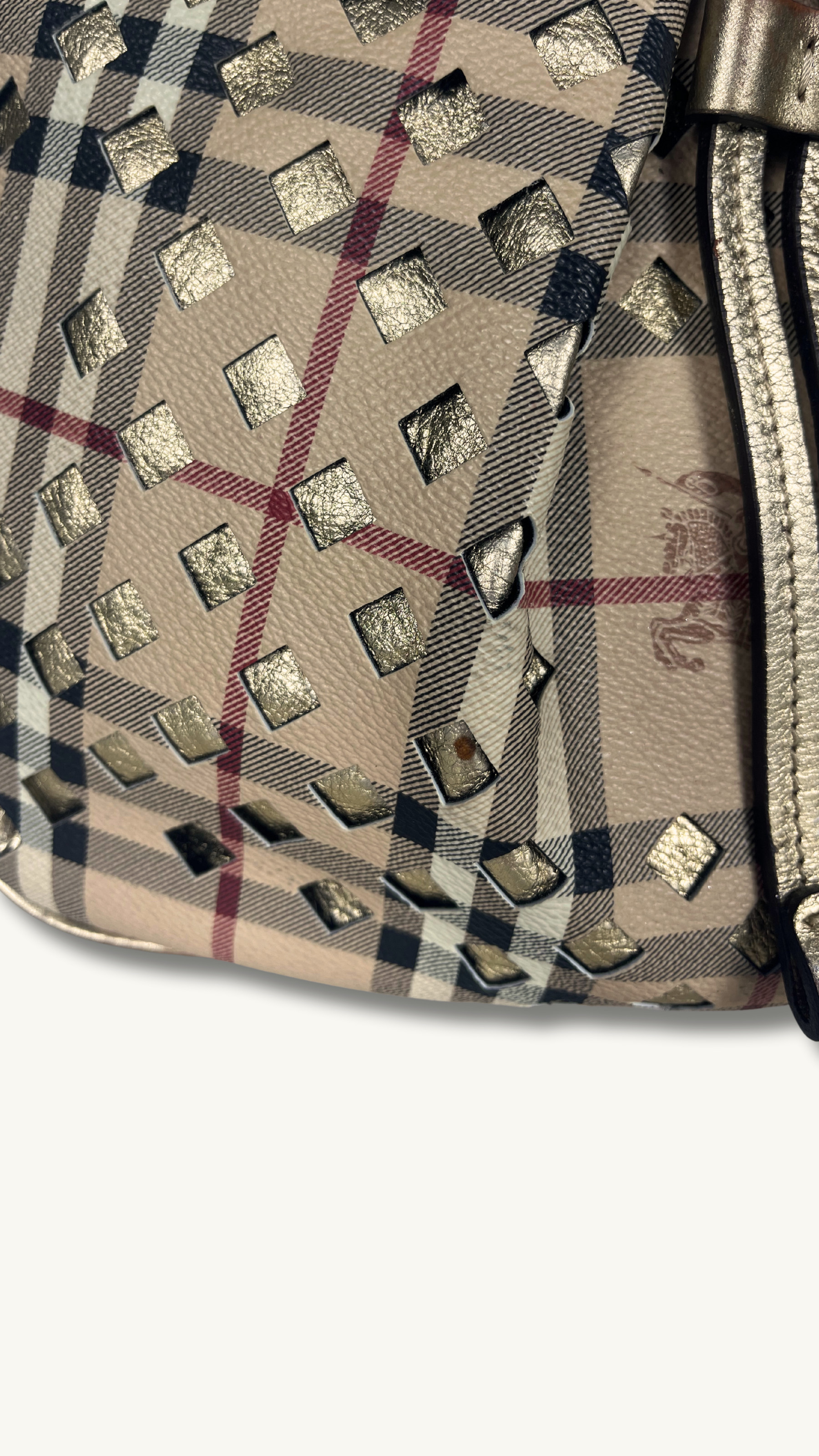 Burberry Y2K Nova Check Shoulder Bag with drawstring