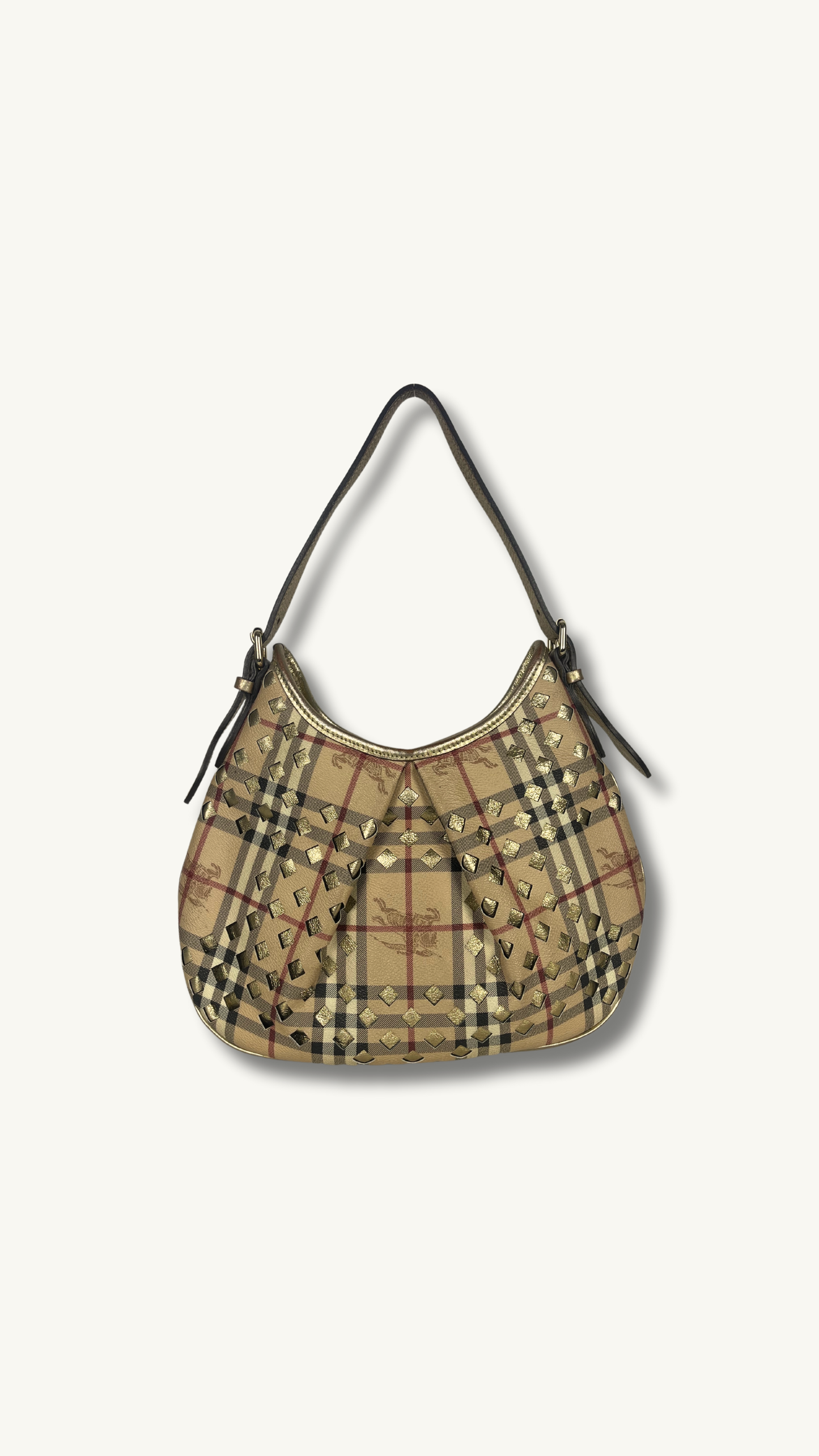 Burberry Y2K Nova Check Shoulder Bag with drawstring