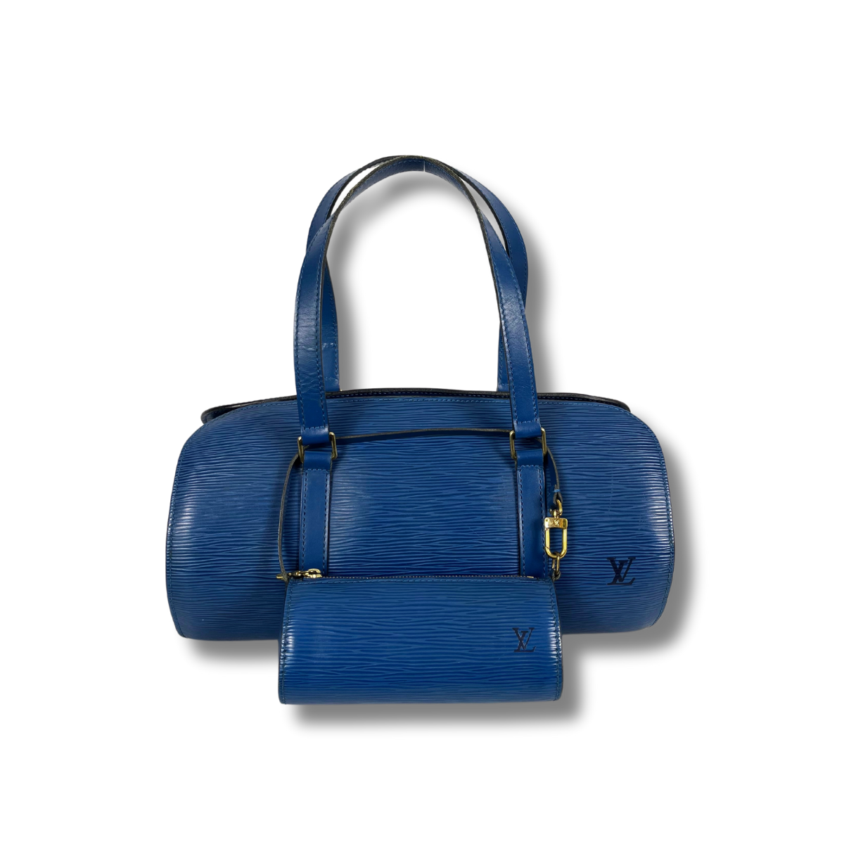 Louis Vuitton Vintage Papillon Handle Bag Blue Epi Leather