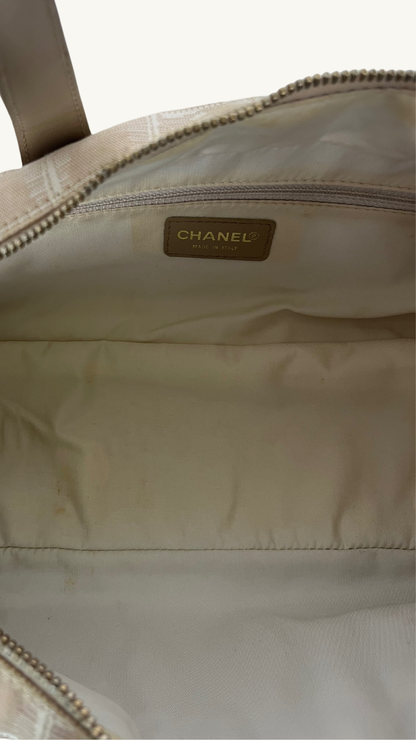 Chanel  East-west Travel Line Handle Bag Canvas fabric with leather straps