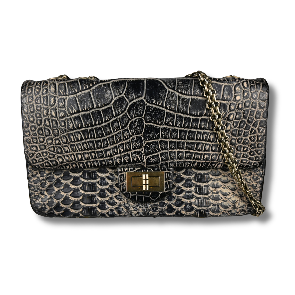 Chanel 2.55 Crocodile Crossbody bag front