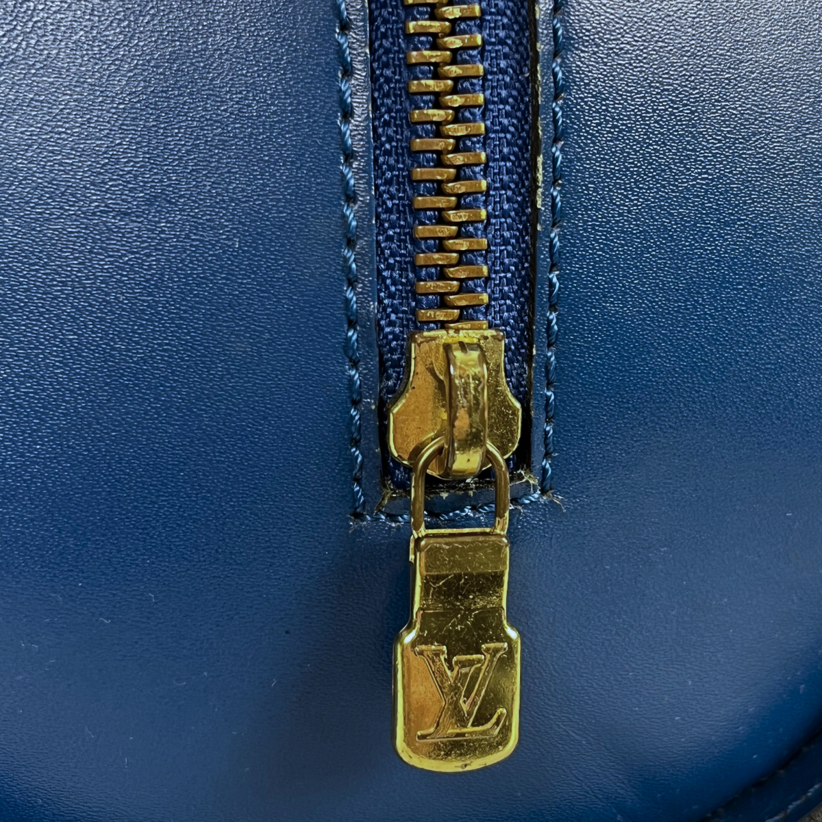 Louis Vuitton Vintage Papillon Handle Bag Blue Epi Leather