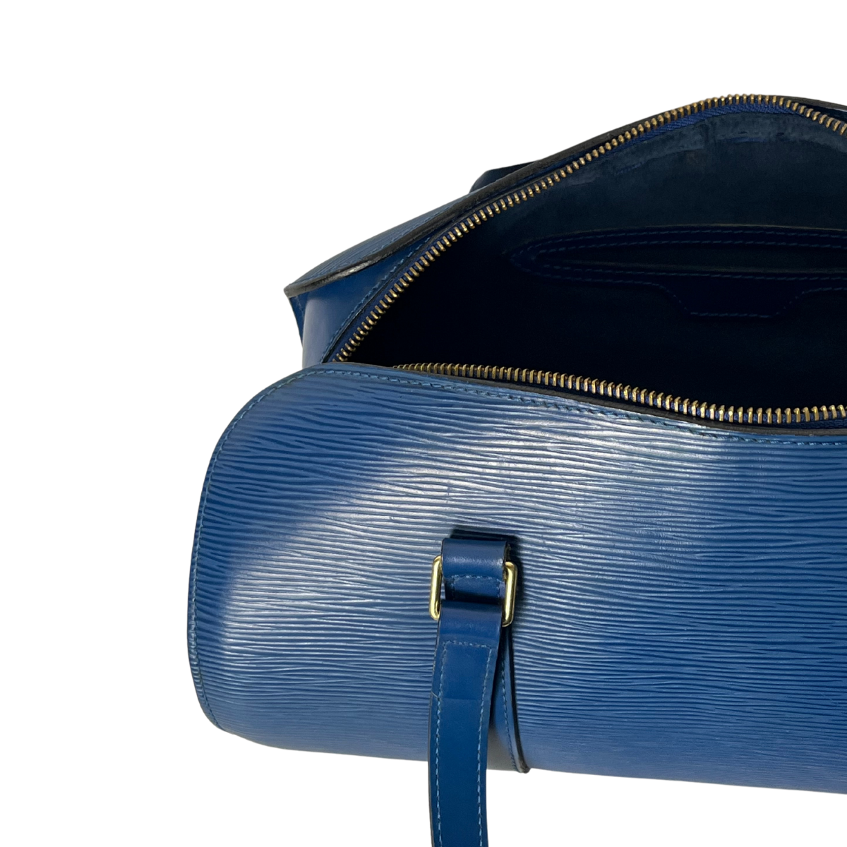 Louis Vuitton Vintage Papillon Handle Bag Blue Epi Leather