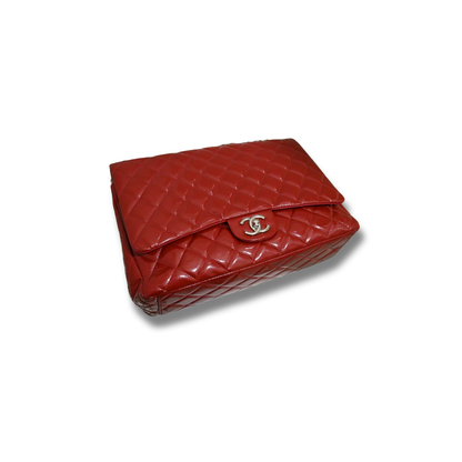 Chanel Jumbo Double Flap Patient Red Leather Sliver Hardware