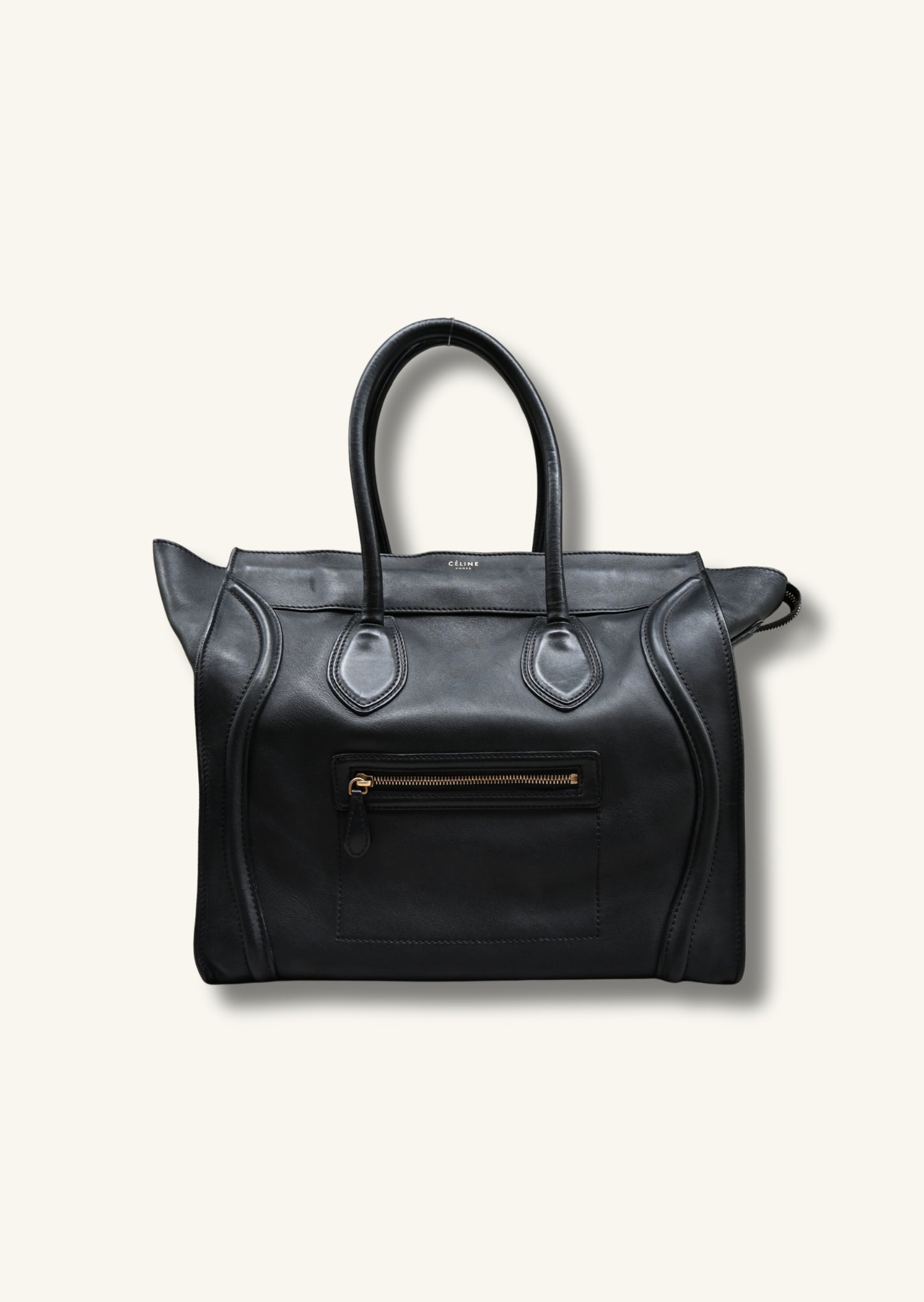Celine Medium Luggage Bag Black Calfskin leather 