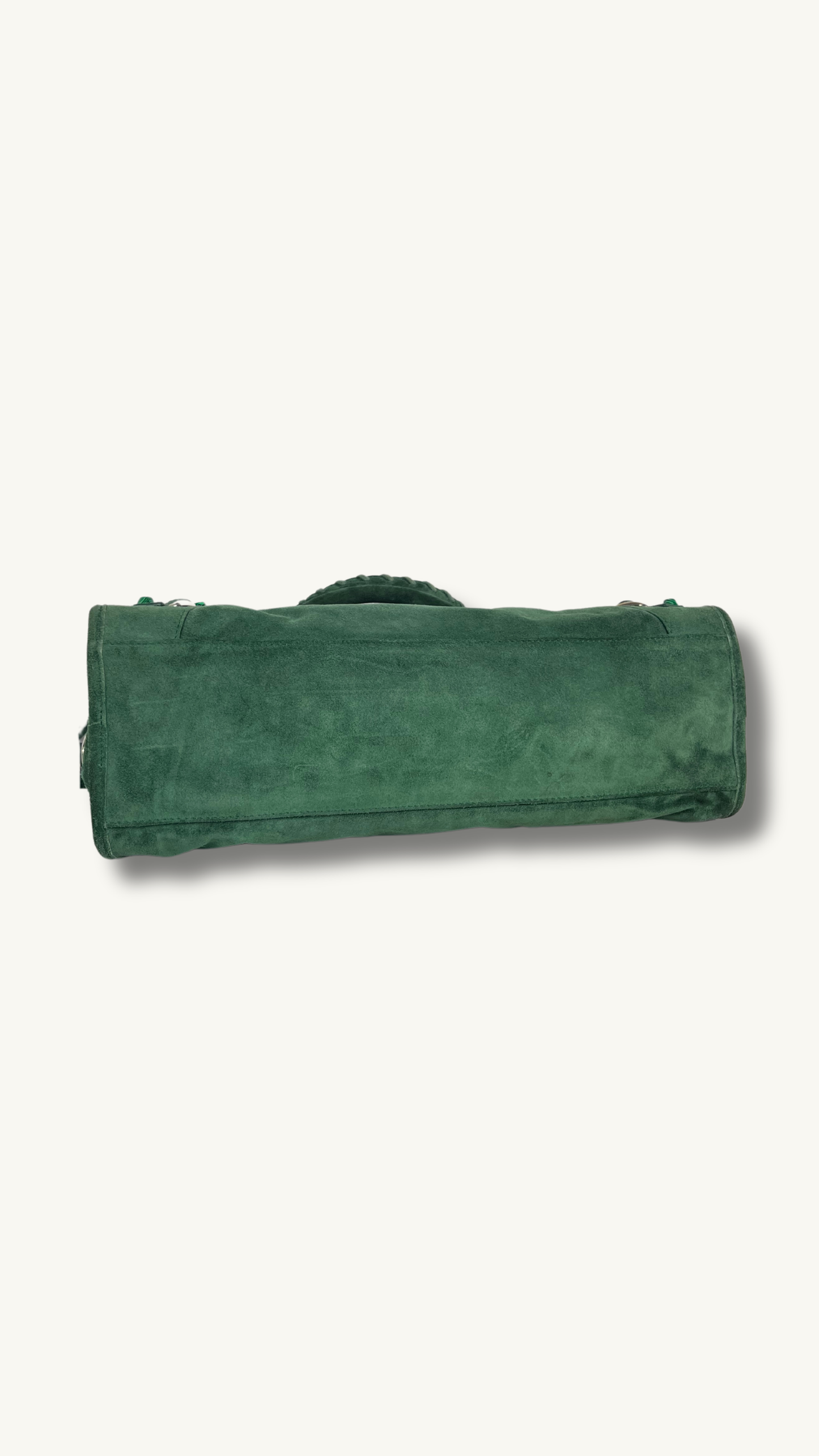 Balenciaga Arena Classic City Bag in Green Suede Leather