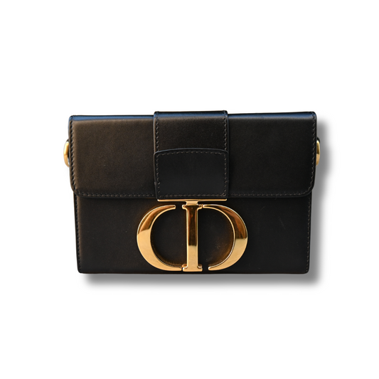 Dior 30 Montaigne Box Bag Black & gold hardware