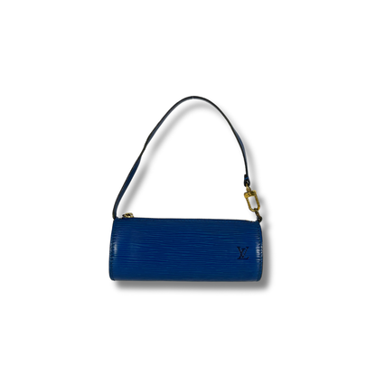 Louis Vuitton Vintage Papillon Handle Bag Blue Epi Leather
