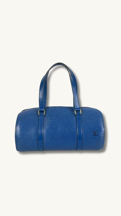 Louis Vuitton Vintage Papillon Handle Bag Blue Epi Leather