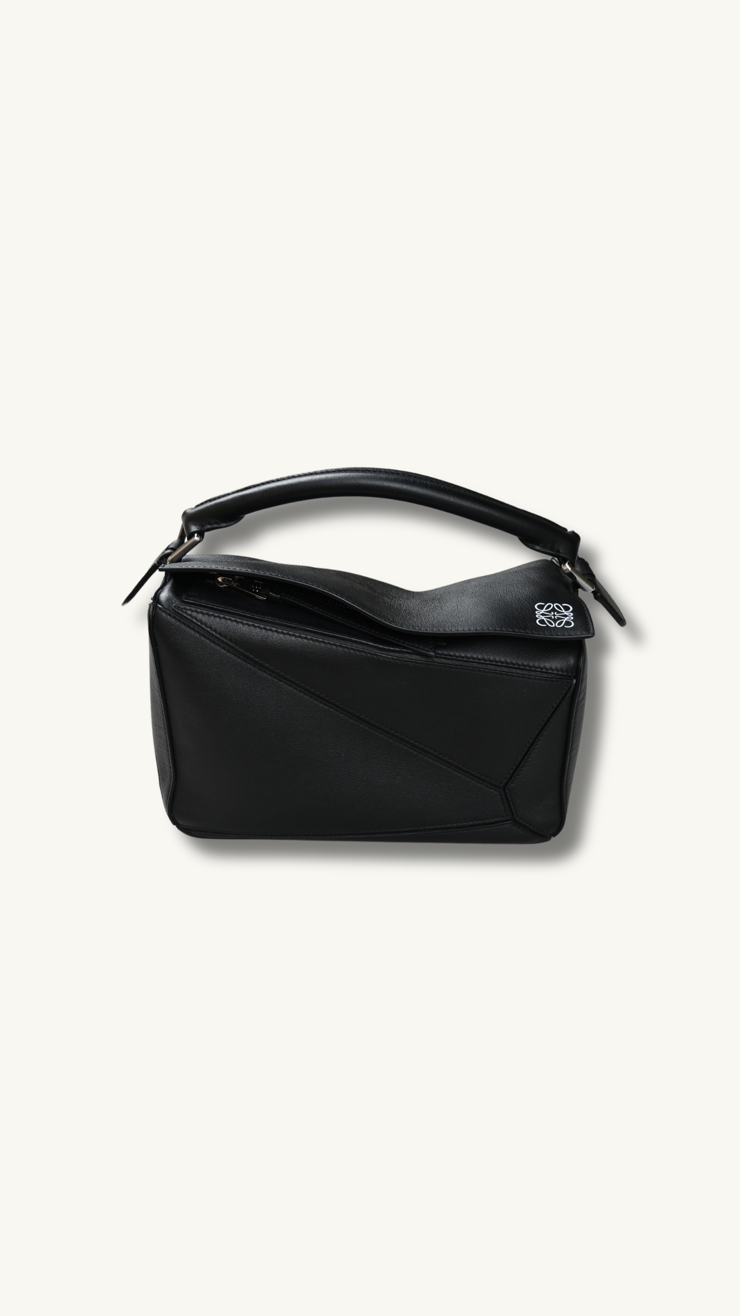 Loewe Puzzle Bag black double stitching leather