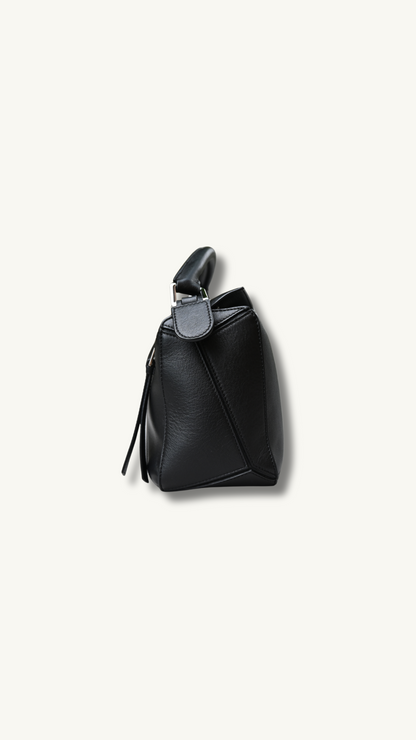 Loewe Puzzle Bag black double stitching leather