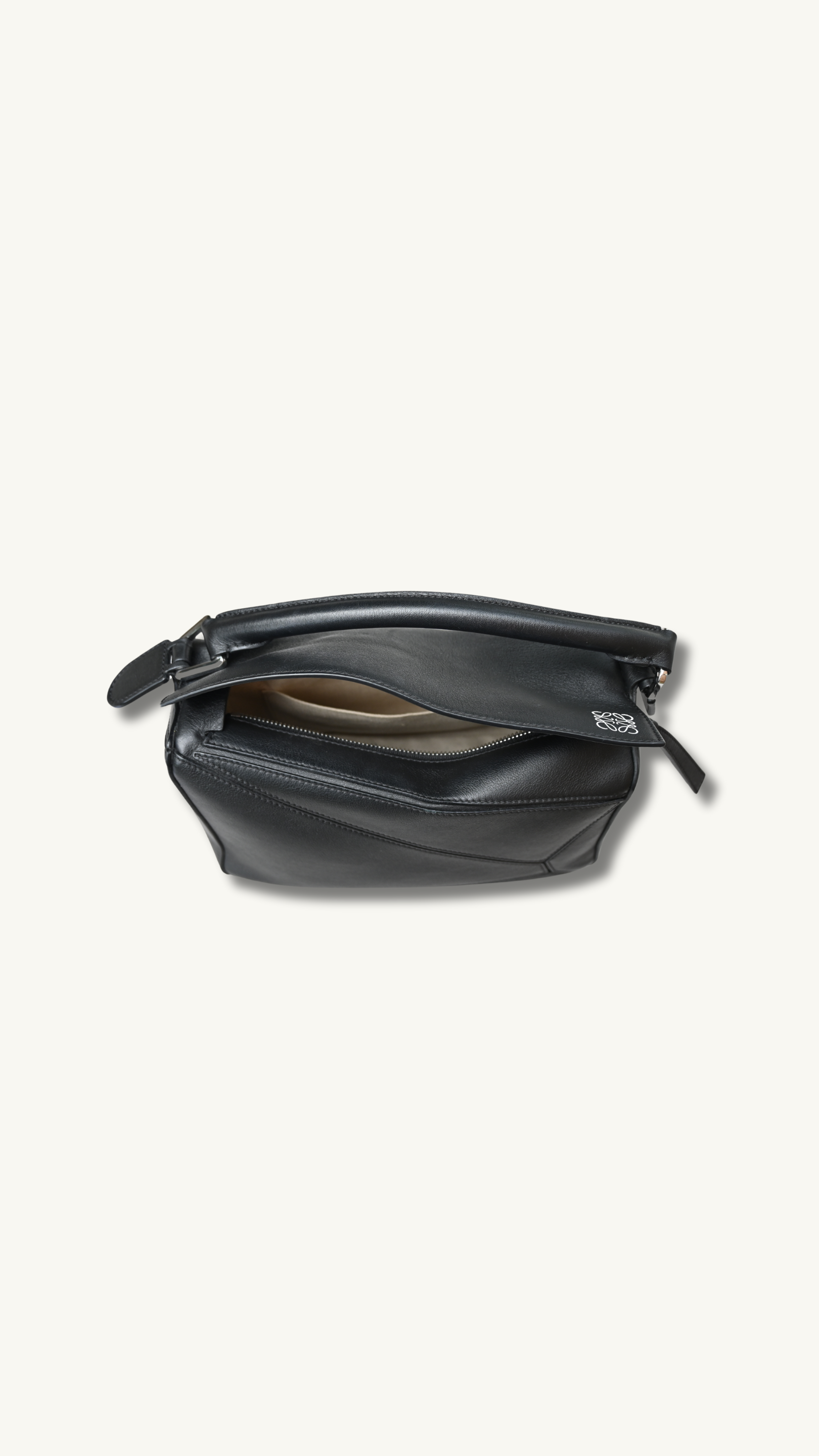 Loewe Puzzle Bag black double stitching leather