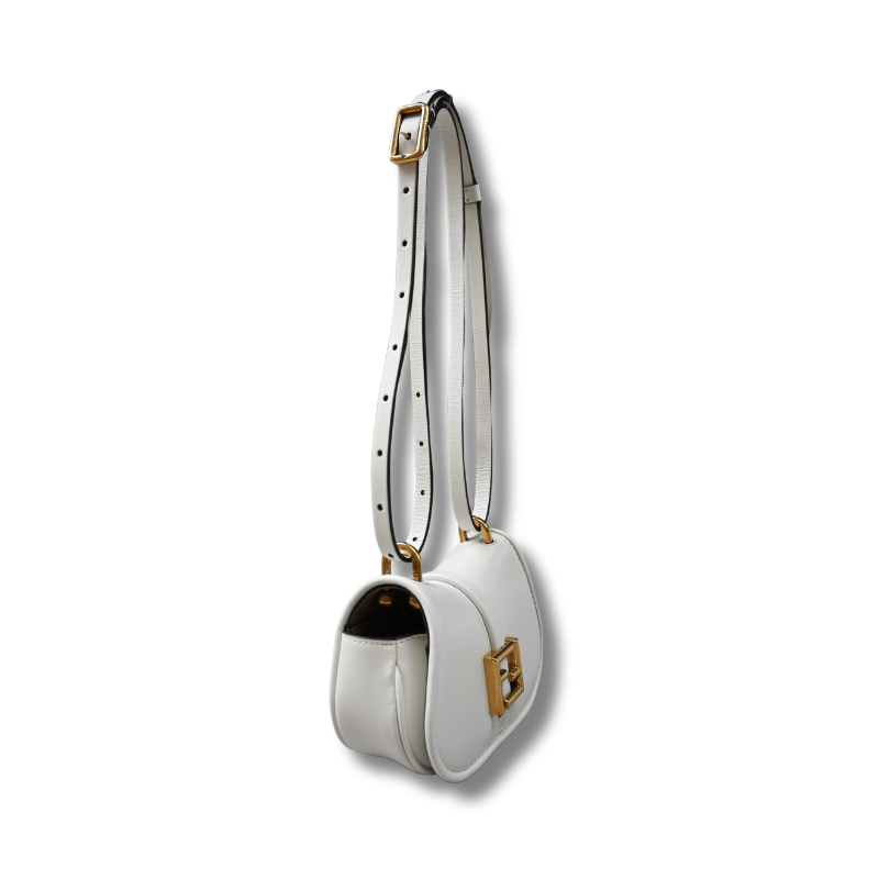 Fendi Cmon Nano Leather Crossbody Bag White