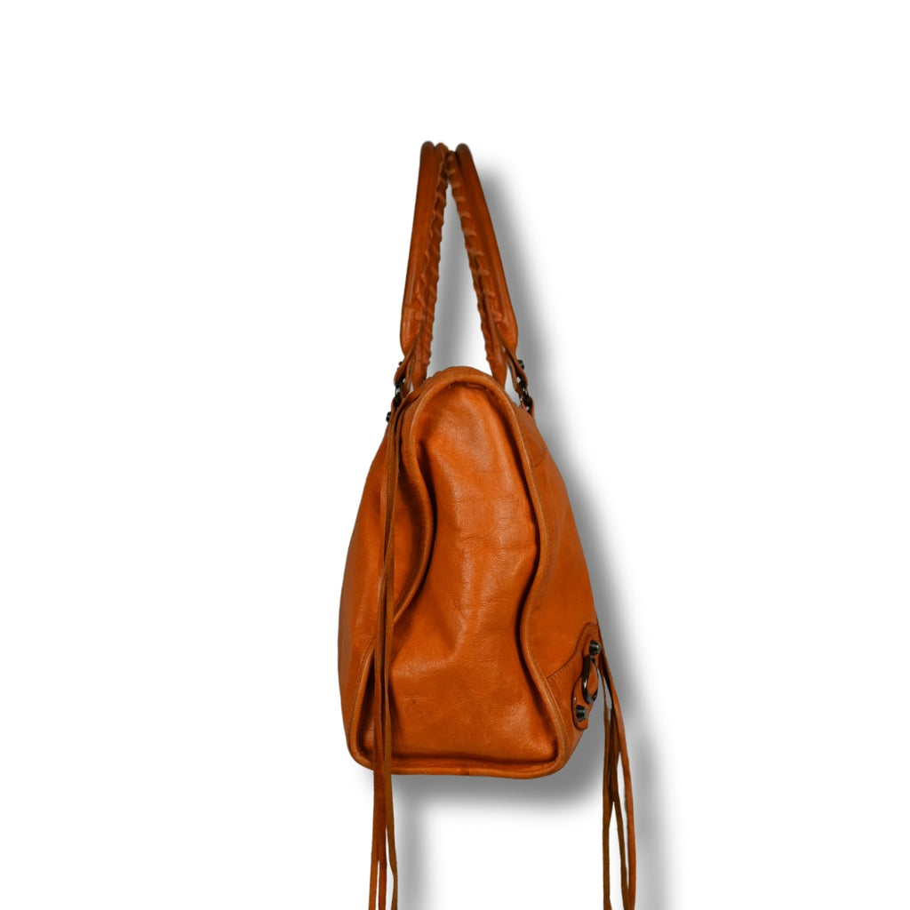 Balenciaga City Bag in Orange Right Side