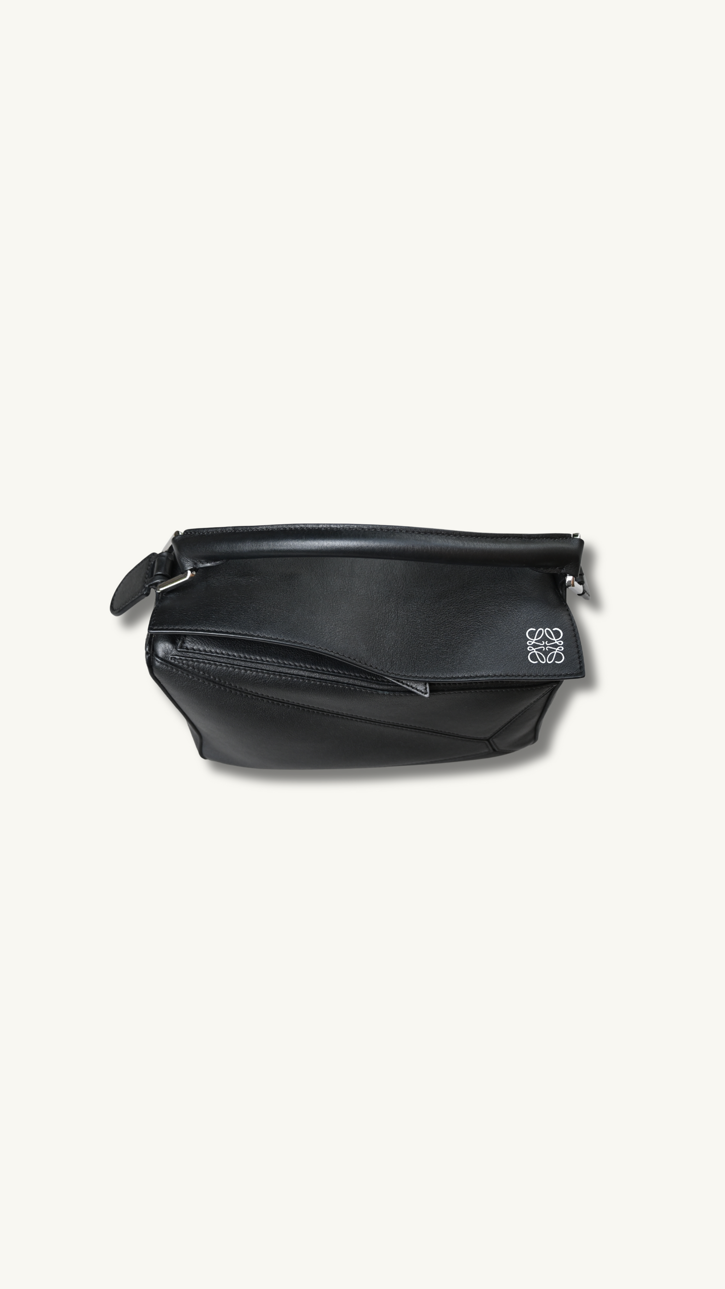 Loewe Puzzle Bag black double stitching leather